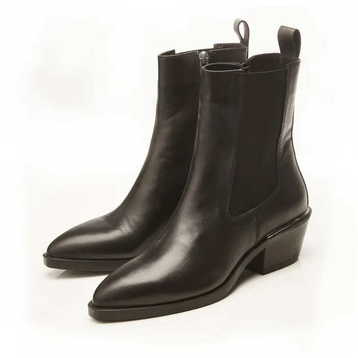 Chelsea Boots Women Moda In Pelle Kaela Black Leather