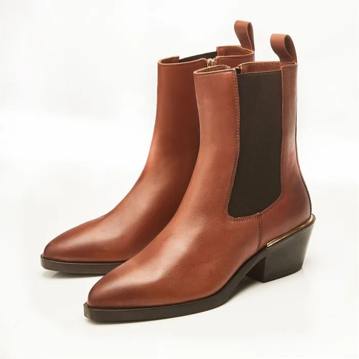 Chelsea Boots Women Moda In Pelle Kaela Tan Leather