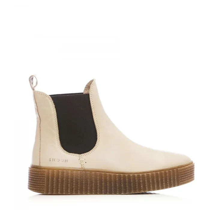 Chelsea Boots Women Moda In Pelle Shoon Sh Illom Cream Leather