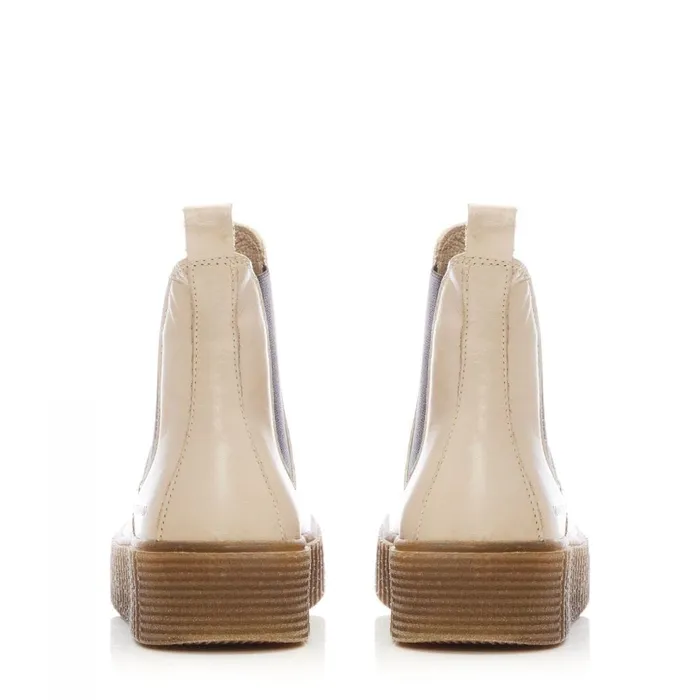 Chelsea Boots Women Moda In Pelle Shoon Sh Illom Cream Leather