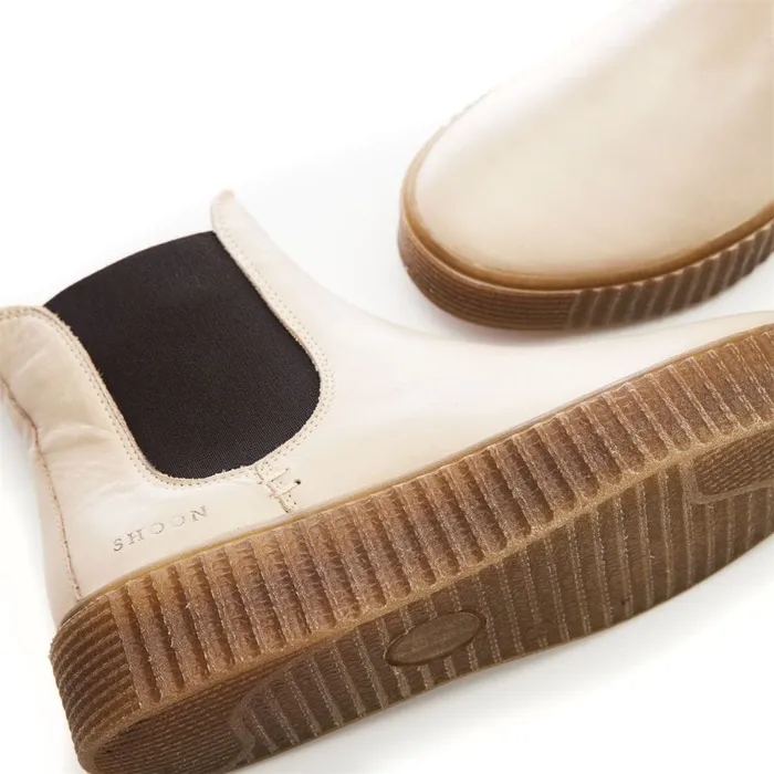 Chelsea Boots Women Moda In Pelle Shoon Sh Illom Cream Leather
