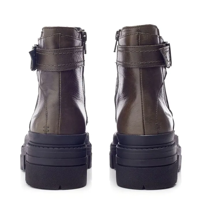 Chelsea Boots Women Moda In Pelle Shoon Sh Oller Olive Leather