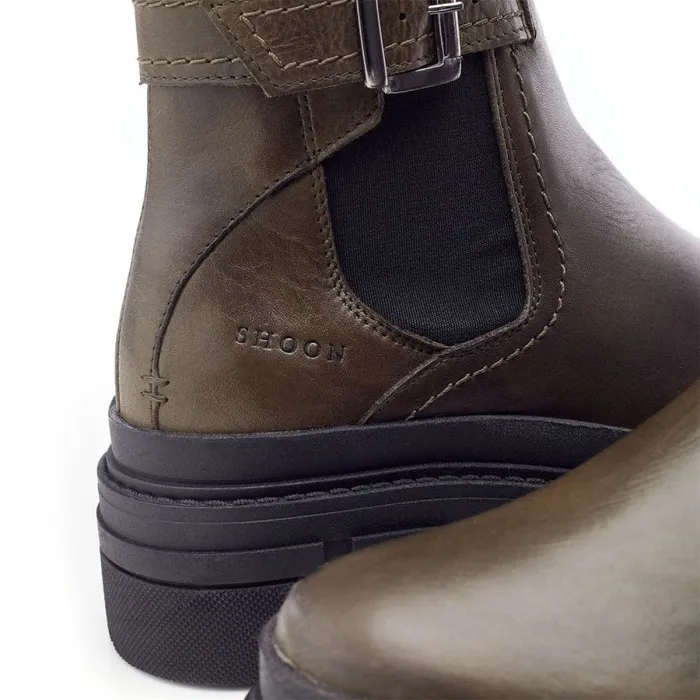Chelsea Boots Women Moda In Pelle Shoon Sh Oller Olive Leather