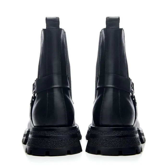 Chunky Boots Women Moda In Pelle Bsoleful BRingo Black Leather