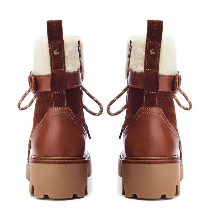 Chunky Boots Women Moda In Pelle Ottavia Tan Leather