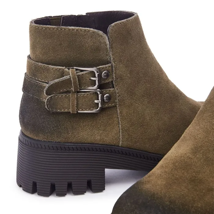 Chunky Boots Women Moda In Pelle Ovah Khaki Suede