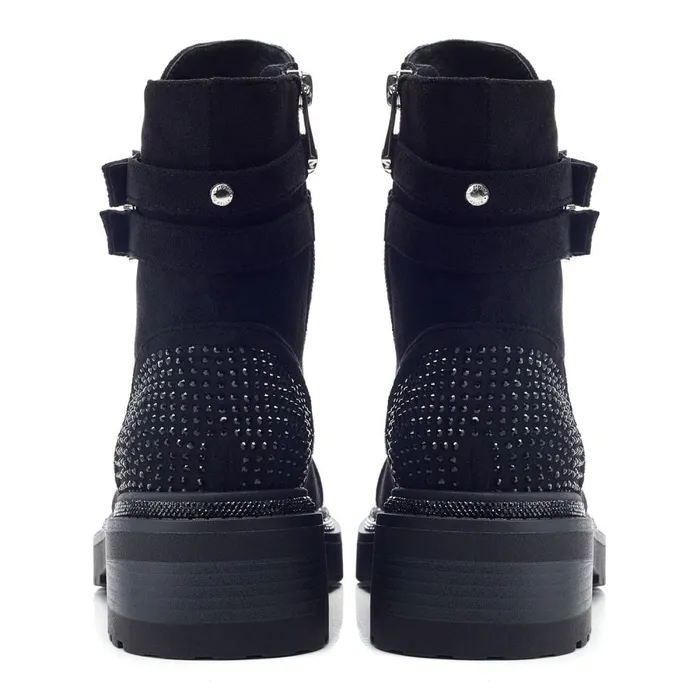 Chunky Boots Women Moda In Pelle Pailton Black Alcantara