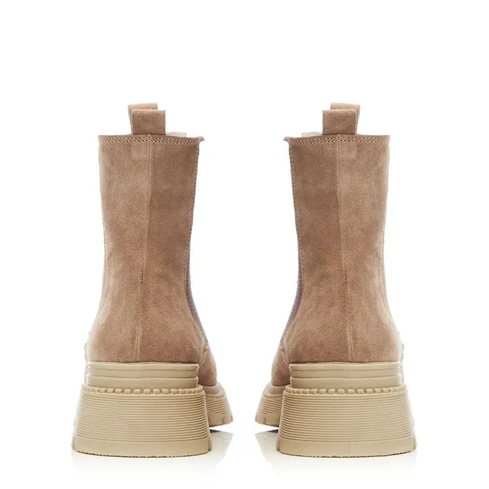 Chunky Boots Women Moda In Pelle Shoon Sh Anika Cream Suede