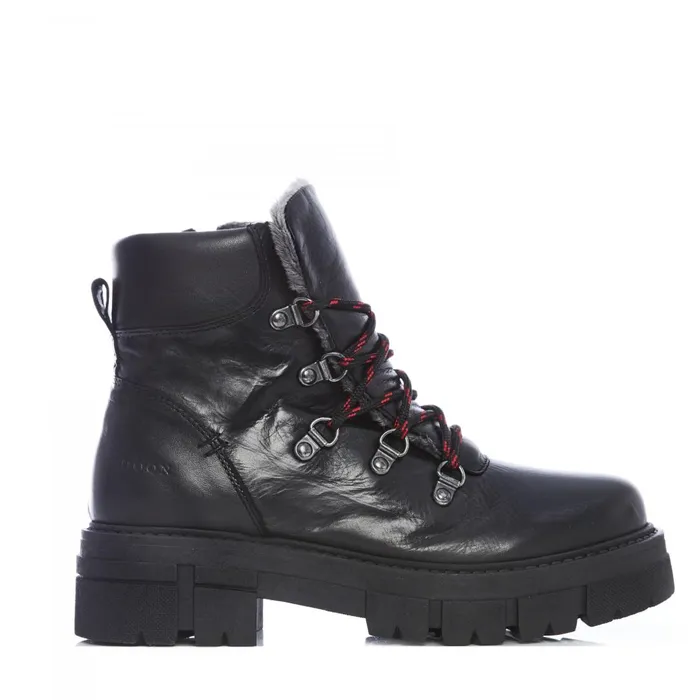 Chunky Boots Women Moda In Pelle Shoon Sh Iceberg Black Leather