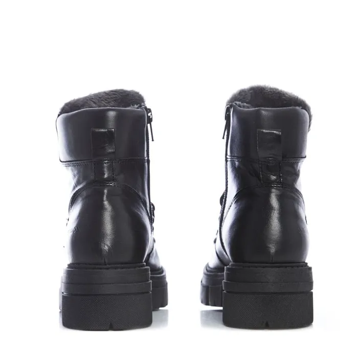 Chunky Boots Women Moda In Pelle Shoon Sh Iceberg Black Leather