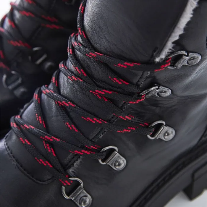Chunky Boots Women Moda In Pelle Shoon Sh Iceberg Black Leather