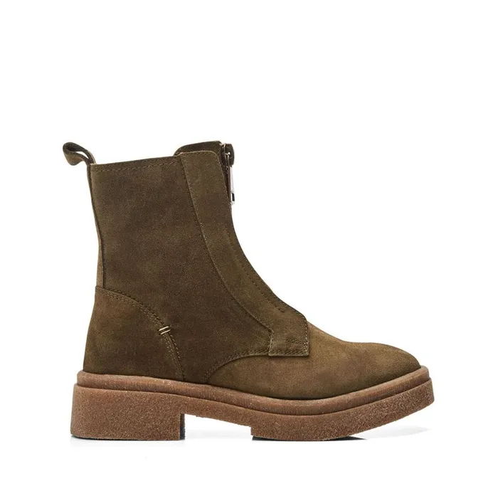 Chunky Boots Women Moda In Pelle Shoon Sh Sacoma Olive Suede