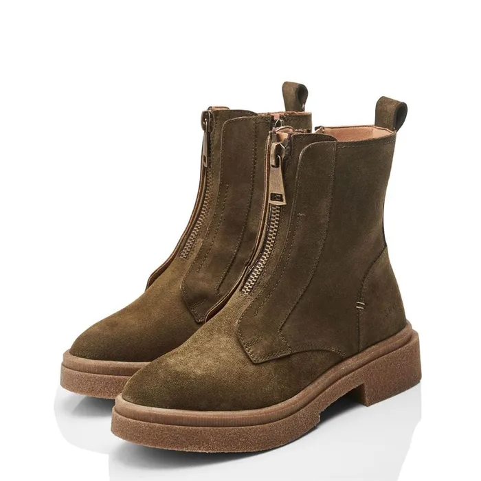 Chunky Boots Women Moda In Pelle Shoon Sh Sacoma Olive Suede