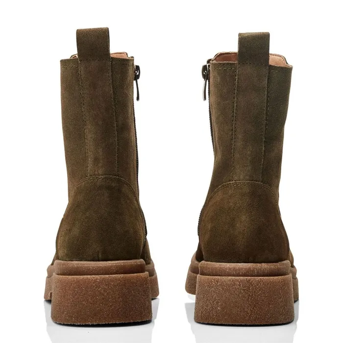 Chunky Boots Women Moda In Pelle Shoon Sh Sacoma Olive Suede