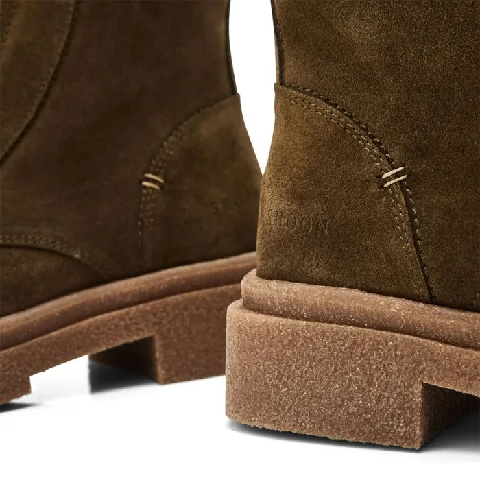 Chunky Boots Women Moda In Pelle Shoon Sh Sacoma Olive Suede