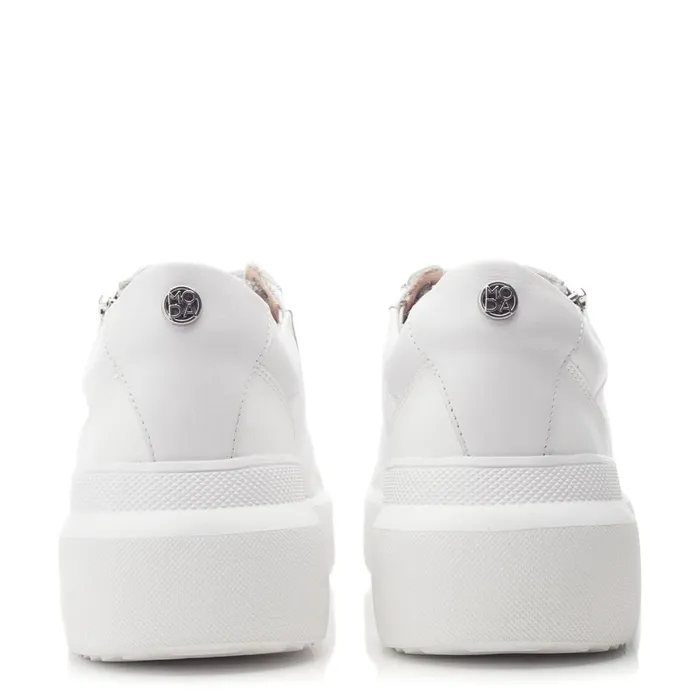 Chunky Trainers Women Moda In Pelle Banquette White Leather