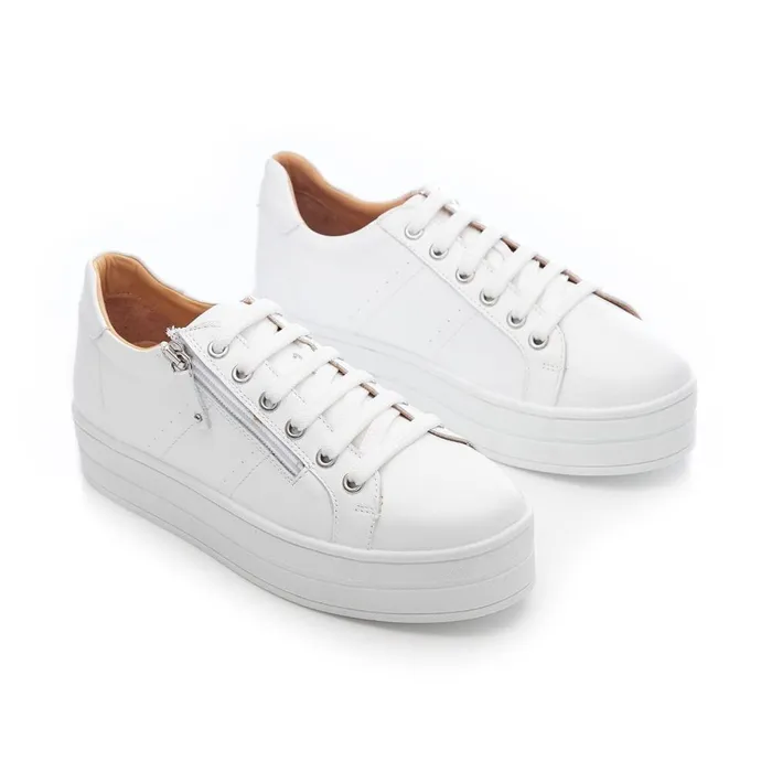 Chunky Trainers Women Moda In Pelle Bsoleful BGlazie White Leather