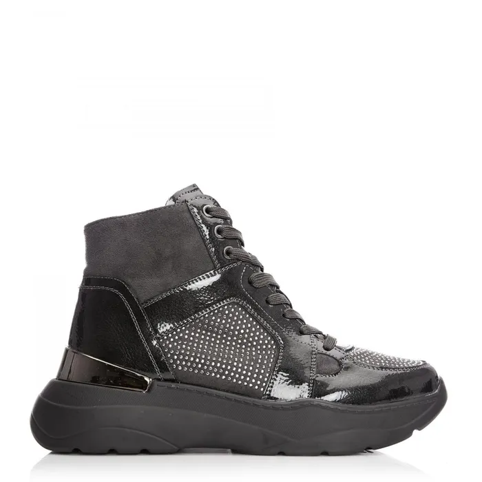 Chunky Trainers Women Moda In Pelle M By Moda Belus Dark Grey Porvair