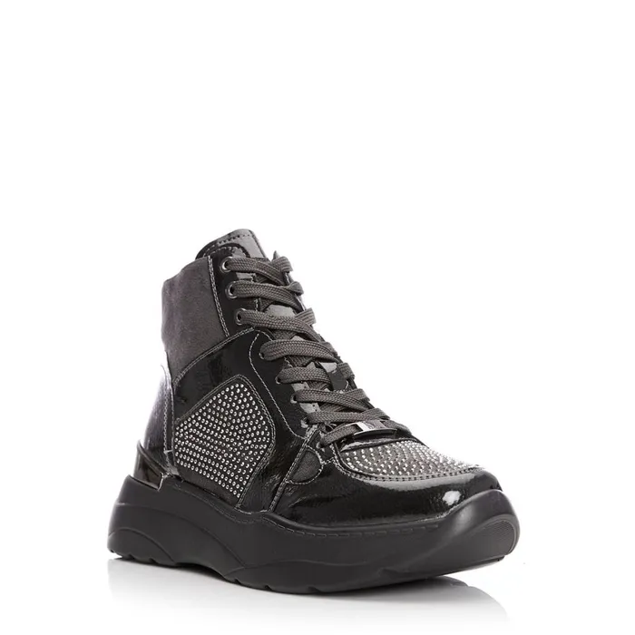 Chunky Trainers Women Moda In Pelle M By Moda Belus Dark Grey Porvair