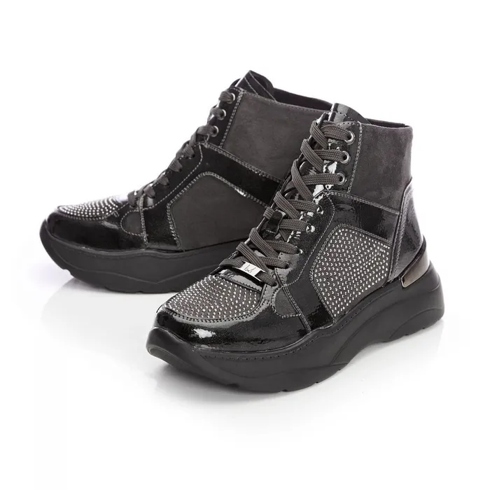 Chunky Trainers Women Moda In Pelle M By Moda Belus Dark Grey Porvair