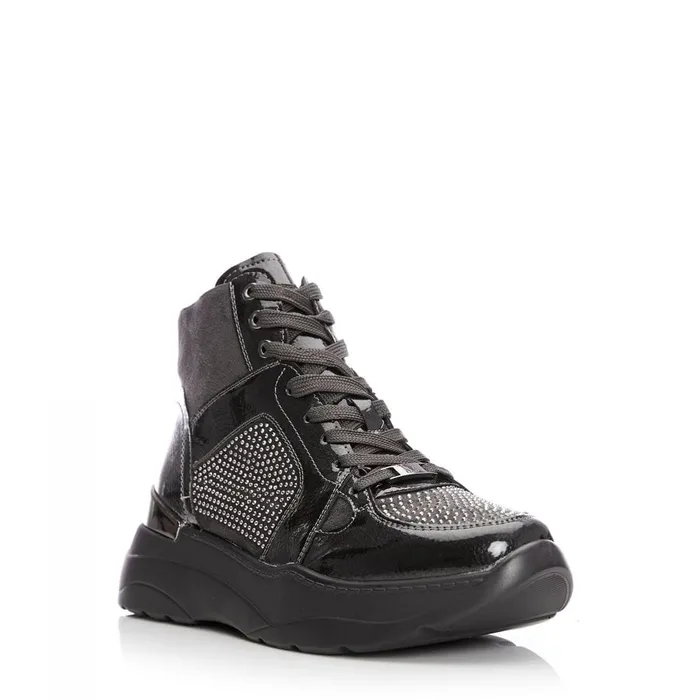 Chunky Trainers Women Moda In Pelle M By Moda Belus Dark Grey Porvair