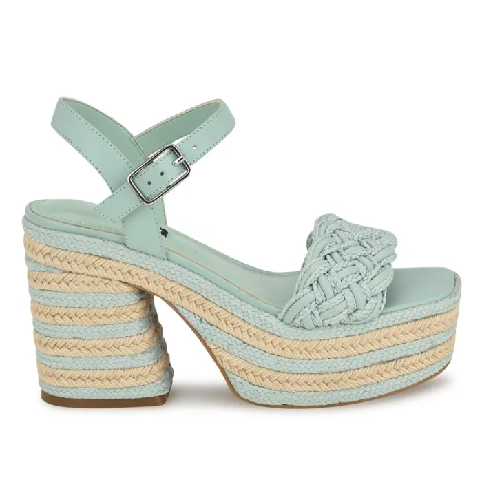 Cinka Woven Platform Sandals Mint Green Women Nine West Platforms