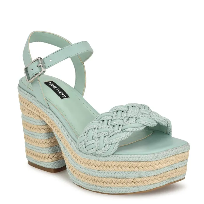 Cinka Woven Platform Sandals Mint Green Women Nine West Platforms Cinka Woven Platform Sandals Mint Green Women Nine West Platforms