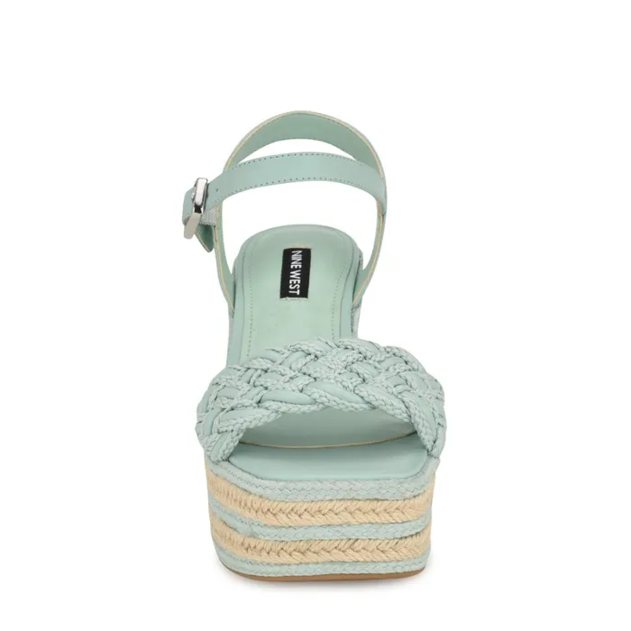 Cinka Woven Platform Sandals Mint Green Women Nine West Platforms Cinka Woven Platform Sandals Mint Green Women Nine West Platforms