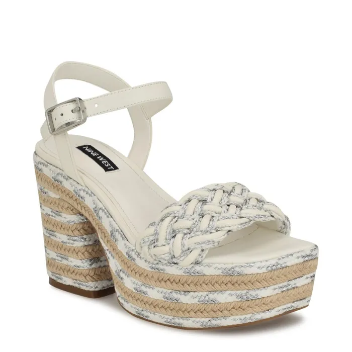 Cinka Woven Platform Sandals Whitesilver Women Nine West Wedges Cinka Woven Platform Sandals Whitesilver Women Nine West Wedges