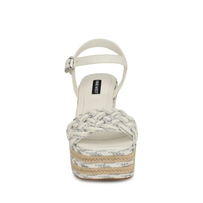 Cinka Woven Platform Sandals Whitesilver Women Nine West Wedges Cinka Woven Platform Sandals Whitesilver Women Nine West Wedges