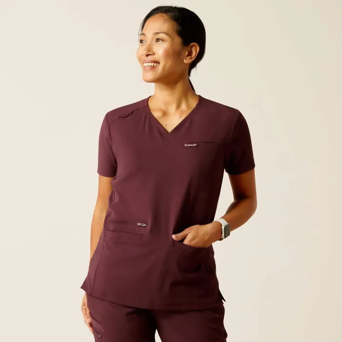 Clara 6 Pocket Scrub Top Winetasting Women Ariat Scrubs
