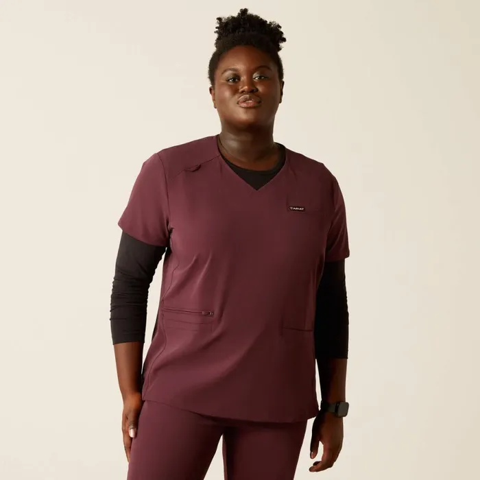 Clara 6 Pocket Scrub Top Winetasting Women Ariat Scrubs Clara 6 Pocket Scrub Top Winetasting Women Ariat Scrubs