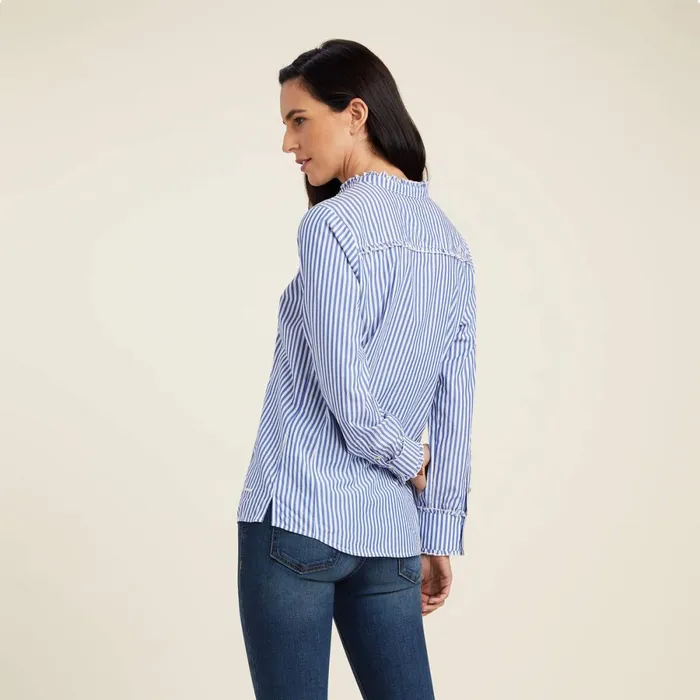 Clarion Blouse Sky Pinstripe Women Ariat TShirts and Tops Clarion Blouse Sky Pinstripe Women Ariat TShirts and Tops