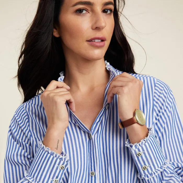 Clarion Blouse Sky Pinstripe Women Ariat TShirts and Tops Clarion Blouse Sky Pinstripe Women Ariat TShirts and Tops