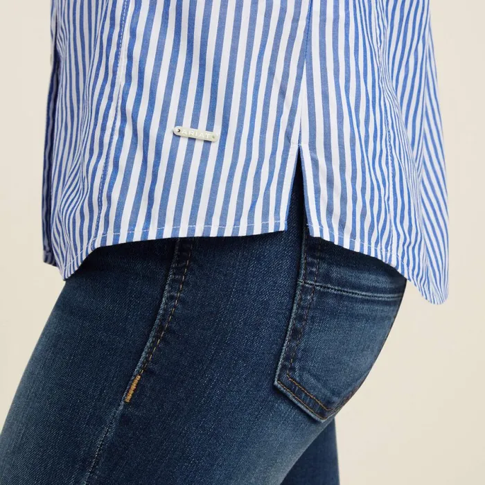Clarion Blouse Sky Pinstripe Women Ariat TShirts and Tops Clarion Blouse Sky Pinstripe Women Ariat TShirts and Tops
