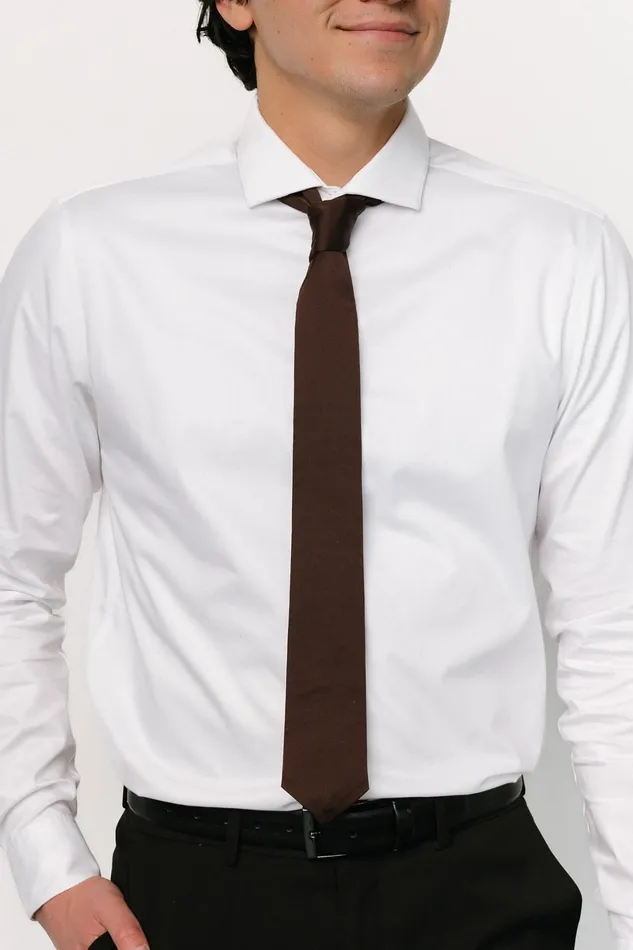 Classic Satin Tie Espresso Women Baltic Born Ties
