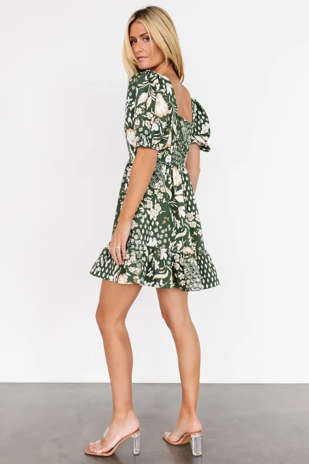 Clea Sweetheart Mini Dress Olive Multi Women Baltic Born Short Dresses Clea Sweetheart Mini Dress Olive Multi Women Baltic Born Short Dresses