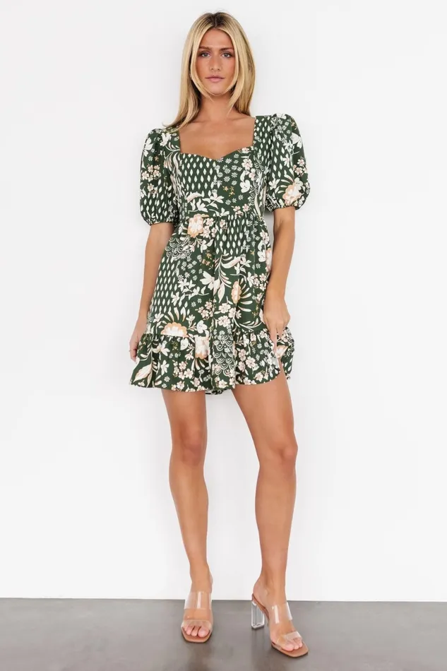 Clea Sweetheart Mini Dress Olive Multi Women Baltic Born Short Dresses Clea Sweetheart Mini Dress Olive Multi Women Baltic Born Short Dresses