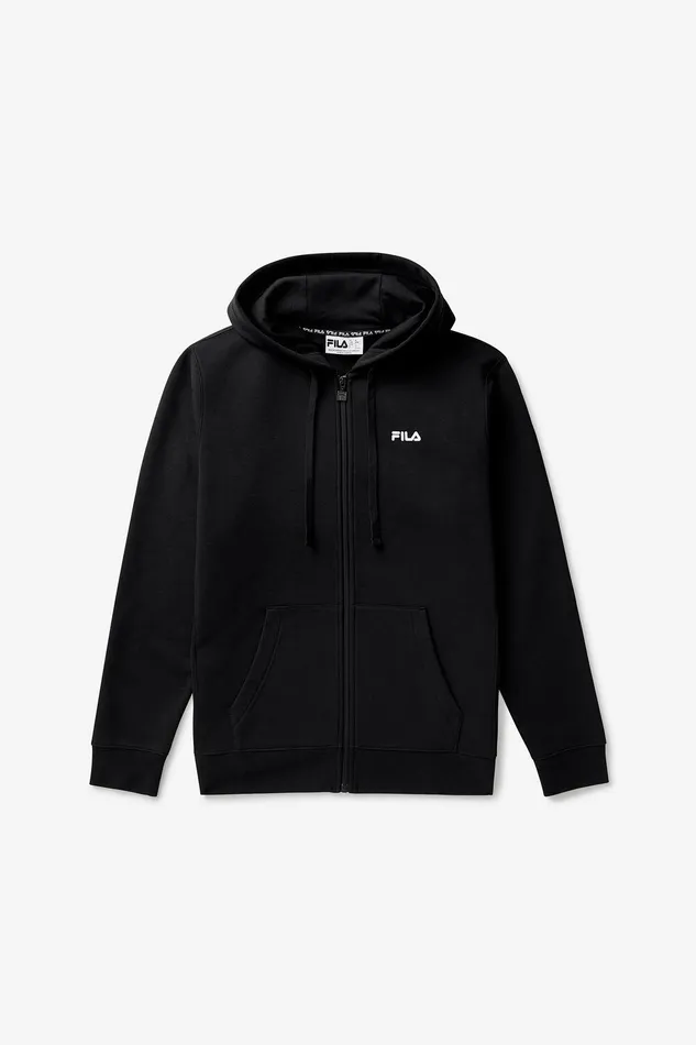 Coats and Jackets Men Fila Sportstyle Linear Logo Fleece Zip Jacket 013 Blackwhite