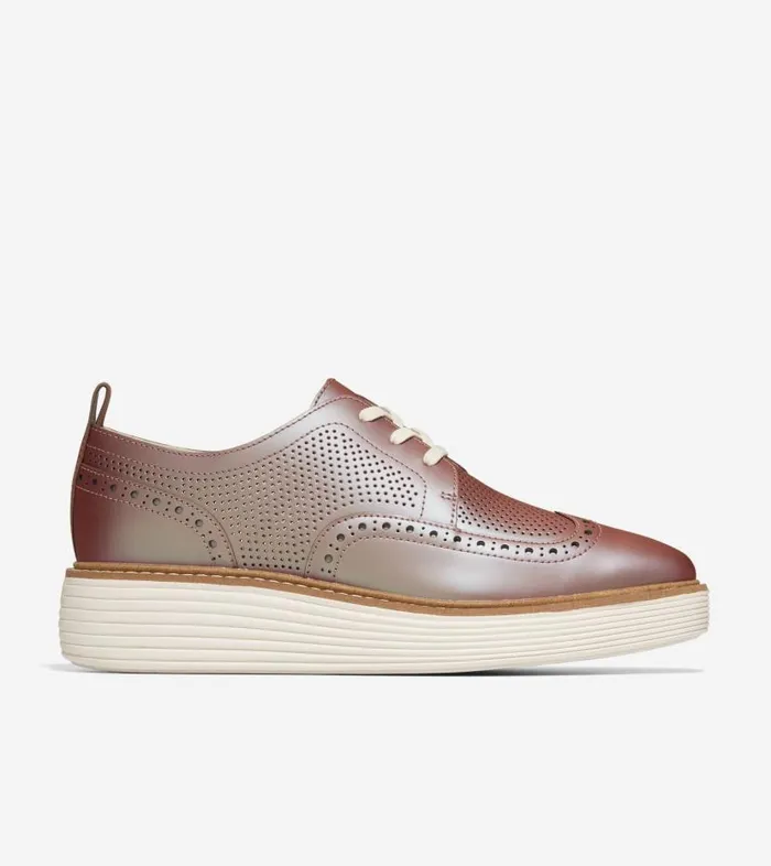Cole Haan Oxfords Women Women039s riginalGrand Platform Wingtip Oxford Red