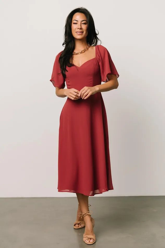 Colette Sweetheart Midi Dress Terracotta Women Baltic Born Midi Dresses Colette Sweetheart Midi Dress Terracotta Women Baltic Born Midi Dresses
