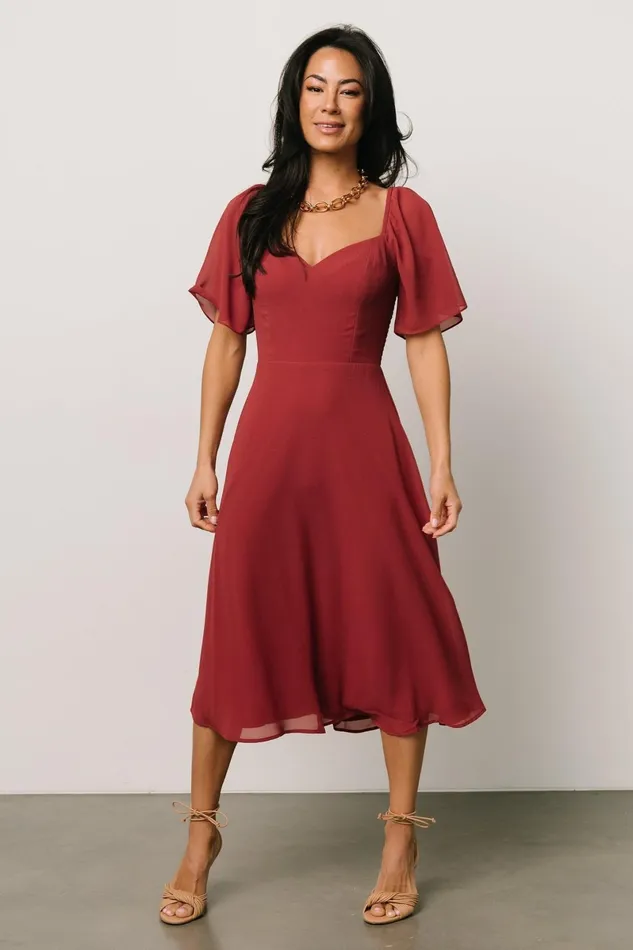 Colette Sweetheart Midi Dress Terracotta Women Baltic Born Midi Dresses Colette Sweetheart Midi Dress Terracotta Women Baltic Born Midi Dresses