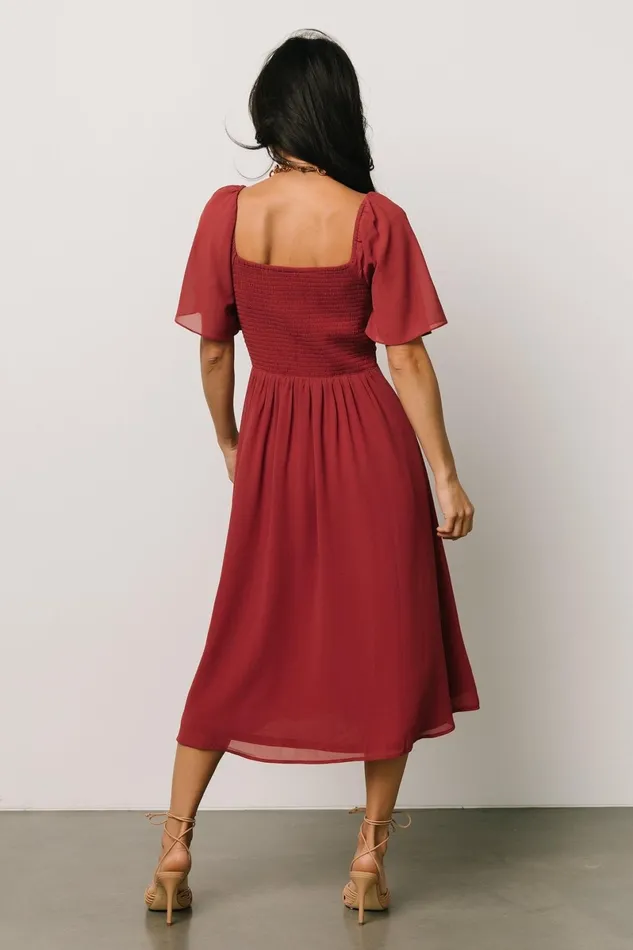 Colette Sweetheart Midi Dress Terracotta Women Baltic Born Midi Dresses Colette Sweetheart Midi Dress Terracotta Women Baltic Born Midi Dresses
