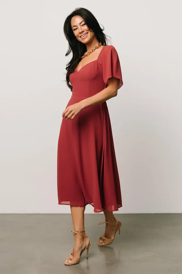 Colette Sweetheart Midi Dress Terracotta Women Baltic Born Midi Dresses Colette Sweetheart Midi Dress Terracotta Women Baltic Born Midi Dresses