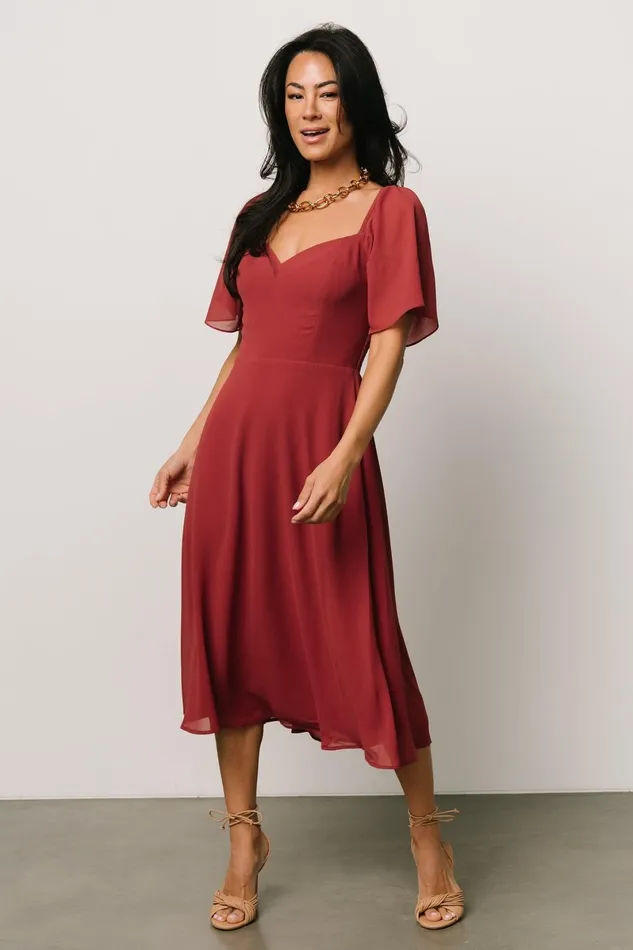 Colette Sweetheart Midi Dress Terracotta Women Baltic Born Midi Dresses Colette Sweetheart Midi Dress Terracotta Women Baltic Born Midi Dresses