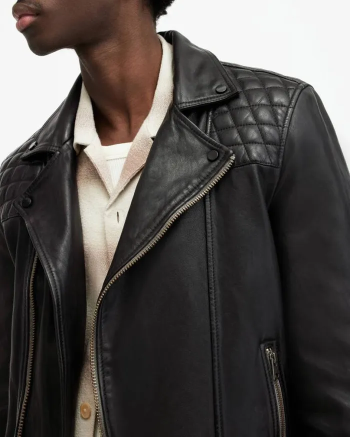 Conroy Crinkled Leather Biker Jacket Ink Navy Men AllSaints Jackets and Coats Conroy Crinkled Leather Biker Jacket Ink Navy Men AllSaints Jackets and Coats