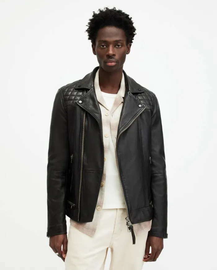 Conroy Crinkled Leather Biker Jacket Ink Navy Men AllSaints Jackets and Coats Conroy Crinkled Leather Biker Jacket Ink Navy Men AllSaints Jackets and Coats