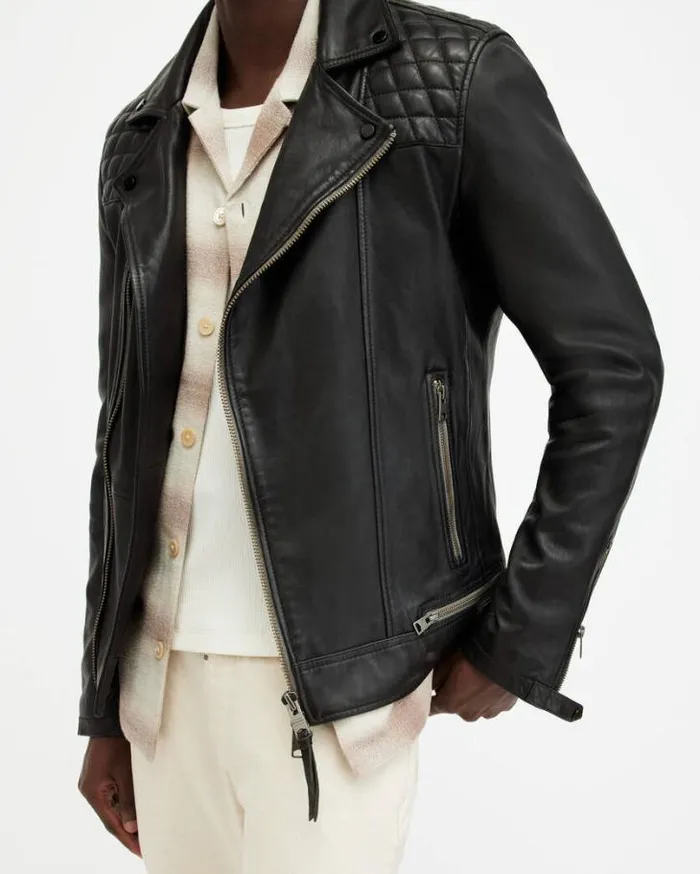 Conroy Crinkled Leather Biker Jacket Ink Navy Men AllSaints Jackets and Coats Conroy Crinkled Leather Biker Jacket Ink Navy Men AllSaints Jackets and Coats