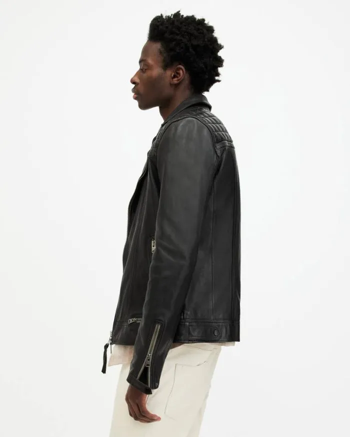Conroy Crinkled Leather Biker Jacket Ink Navy Men AllSaints Jackets and Coats Conroy Crinkled Leather Biker Jacket Ink Navy Men AllSaints Jackets and Coats
