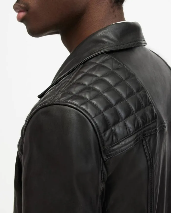 Conroy Crinkled Leather Biker Jacket Ink Navy Men AllSaints Jackets and Coats Conroy Crinkled Leather Biker Jacket Ink Navy Men AllSaints Jackets and Coats